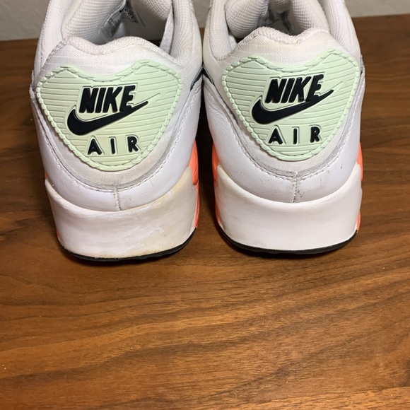 Nike Air Max 90 Summit White Bright Mango Barely Green Sneaker Shoes Size 9.5 - Picture 5 of 7